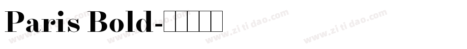 Paris Bold字体转换